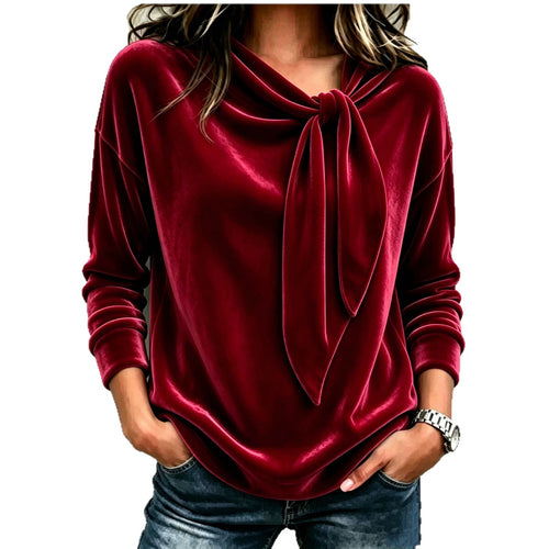 Maison Maryim Bow-Tie Long Sleeve Top — front view — top