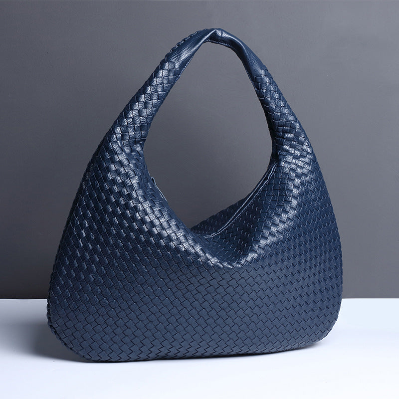 Maison Maryim Luxury Crescent Woven Shoulder Bag for Women — interior view — handbag