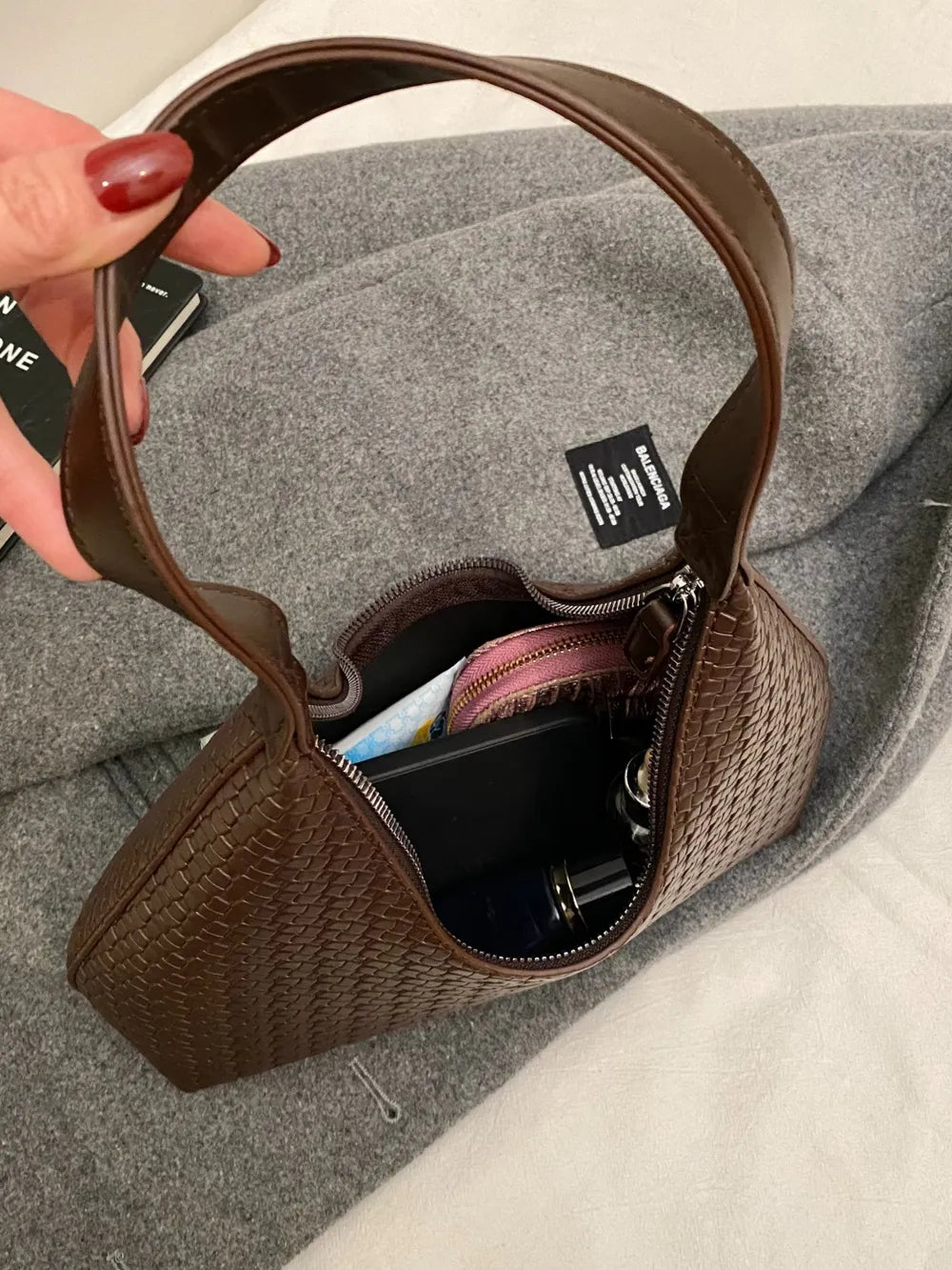 Maison Maryim Textured Vegan Leather Shoulder Bag