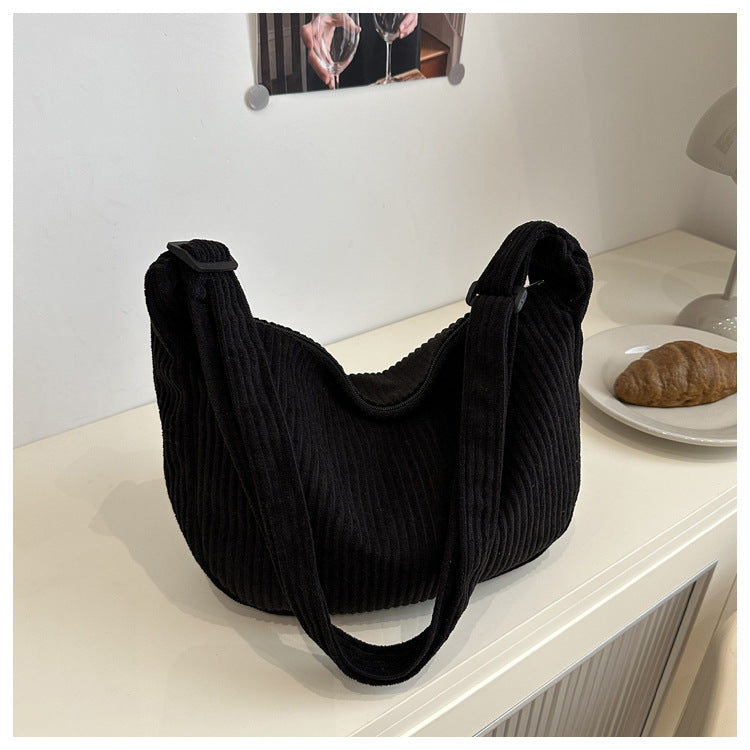 Maison Maryim Crescent Corduroy Shoulder Bag