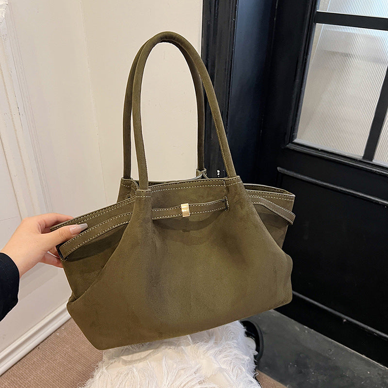 Maison Maryim Women's Suede Tote Bag — angle view — handbag