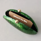 Maison Maryim Green Acrylic Box Clutch — detail view — handbag