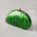Maison Maryim Green Acrylic Box Clutch — styled view — handbag