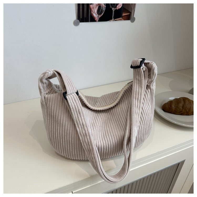 Maison Maryim Crescent Corduroy Shoulder Bag