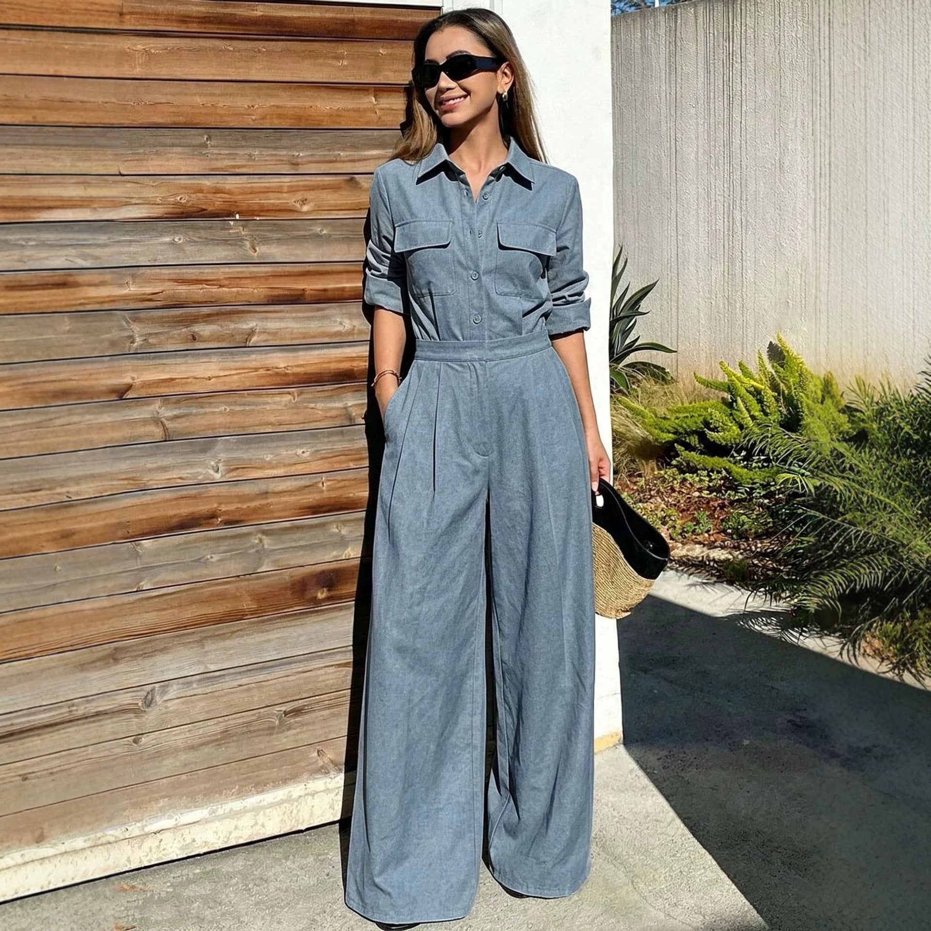Maison Maryim Collared Utility Jumpsuit — styled view — jumpsuit