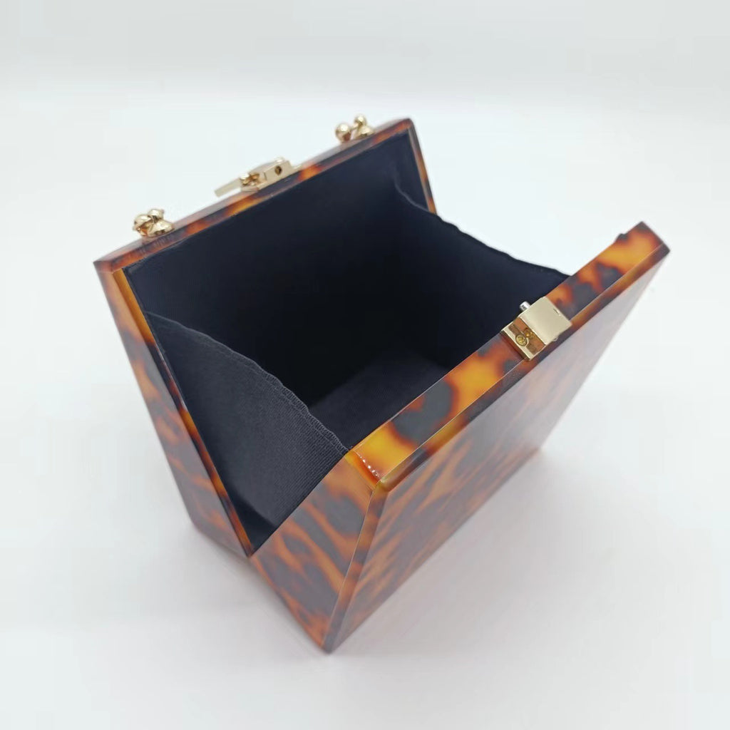 Maison Maryim Leopard Acrylic Evening Clutch