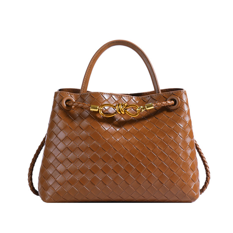 Maison Maryim Woven Knot-Buckle Shoulder Bag