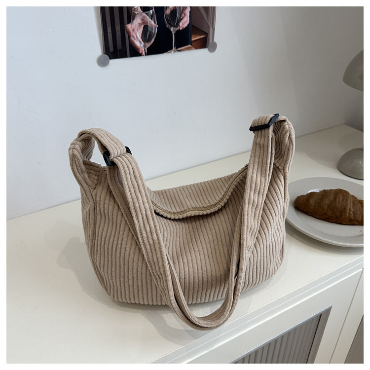 Maison Maryim Crescent Corduroy Shoulder Bag