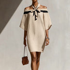 Maison Maryim One-Shoulder Bow Dress — styled view — dress