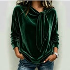 Maison Maryim Bow-Tie Long Sleeve Top — detail view — top