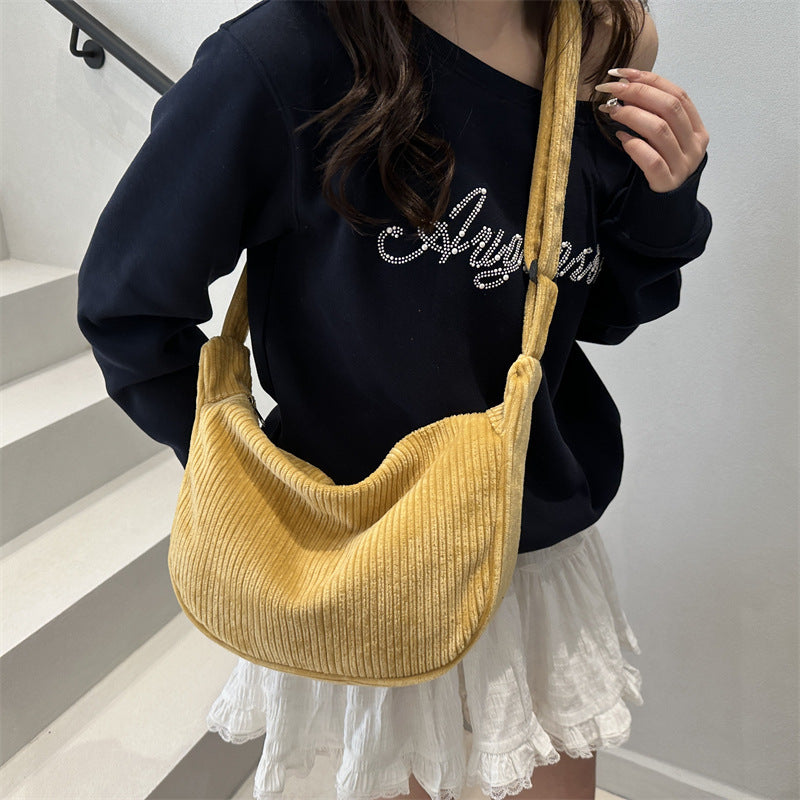 Maison Maryim Crescent Corduroy Shoulder Bag