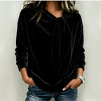 Maison Maryim Bow-Tie Long Sleeve Top — styled view — top