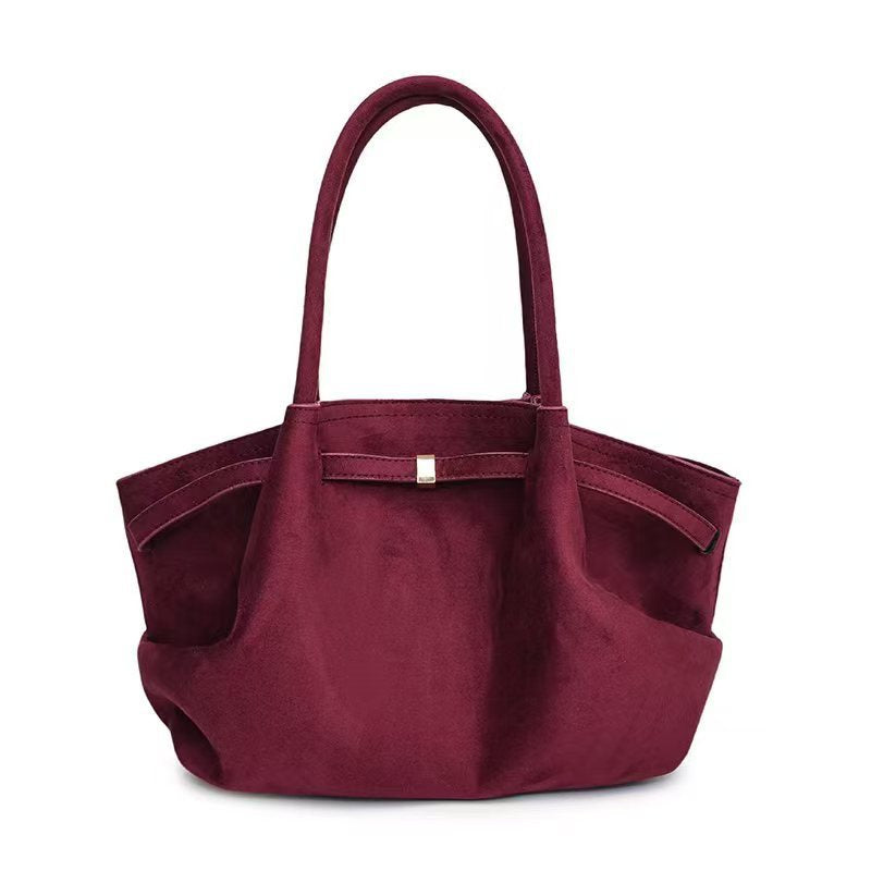 Maison Maryim Women's Suede Tote Bag — styled view — handbag