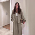 Maison Maryim Flip Collar Two-Piece Set — back view — two-piece set