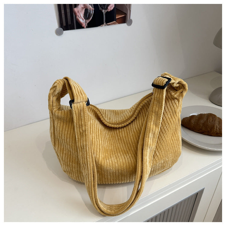 Maison Maryim Crescent Corduroy Shoulder Bag