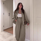 Maison Maryim Flip Collar Two-Piece Set — detail view — two-piece set