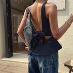 Maison Maryim Backless Bow-Tie Top — side view — top