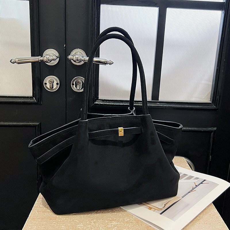 Maison Maryim Women's Suede Tote Bag — side view — handbag
