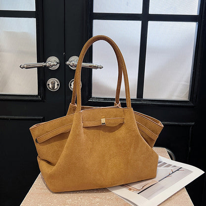 Maison Maryim Women's Suede Tote Bag — close-up detail — handbag