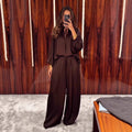 Maison Maryim Lace-Up V-Neck Pants Set — styled view — two-piece set