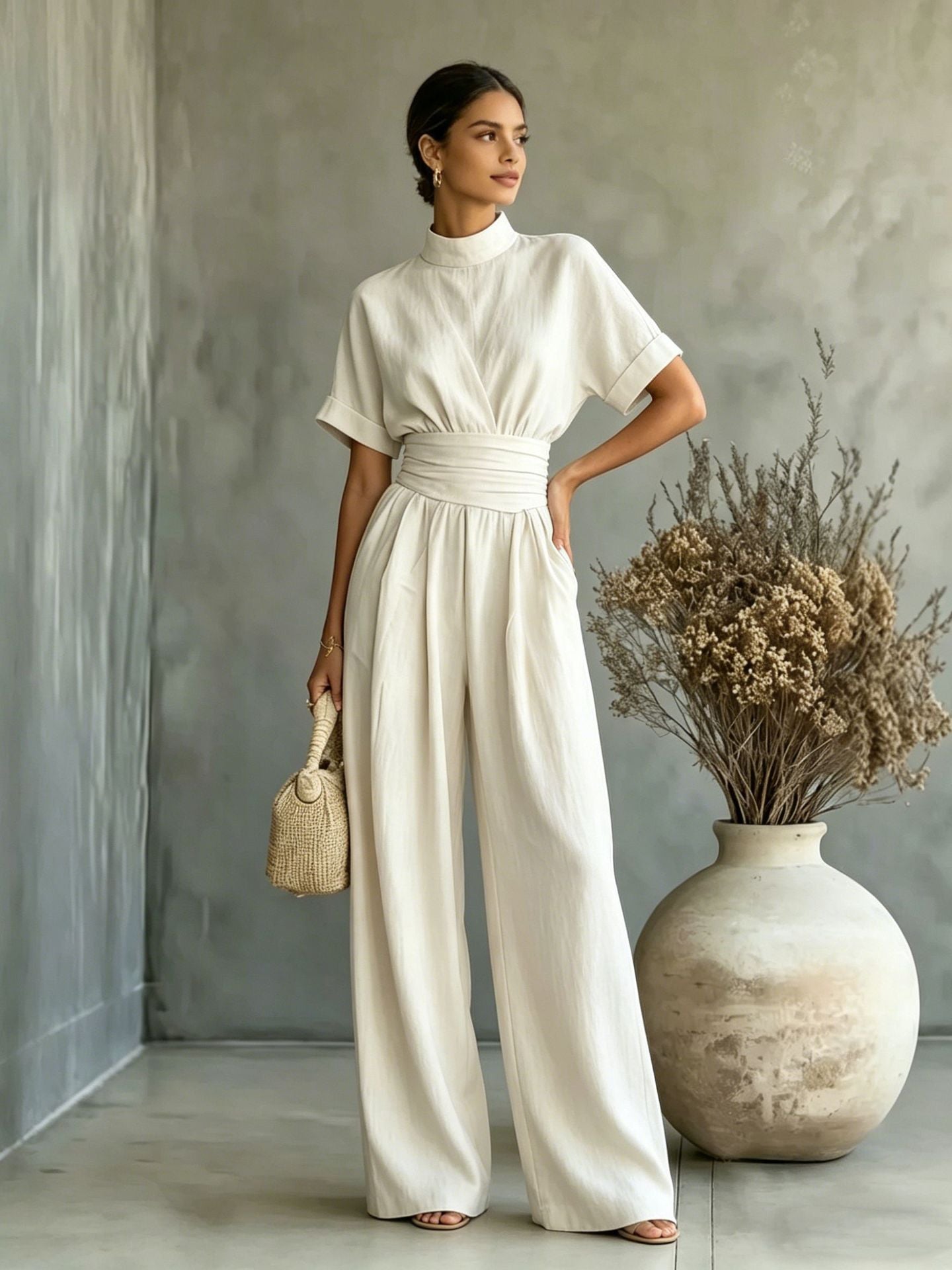 Maison Maryim Wide-Leg Jumpsuit — back view — jumpsuit