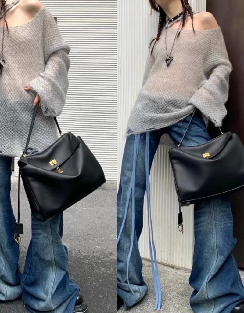 Maison Maryim Suede-Effect Kelly Tote