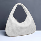 Maison Maryim Luxury Crescent Woven Shoulder Bag for Women — strap detail — handbag