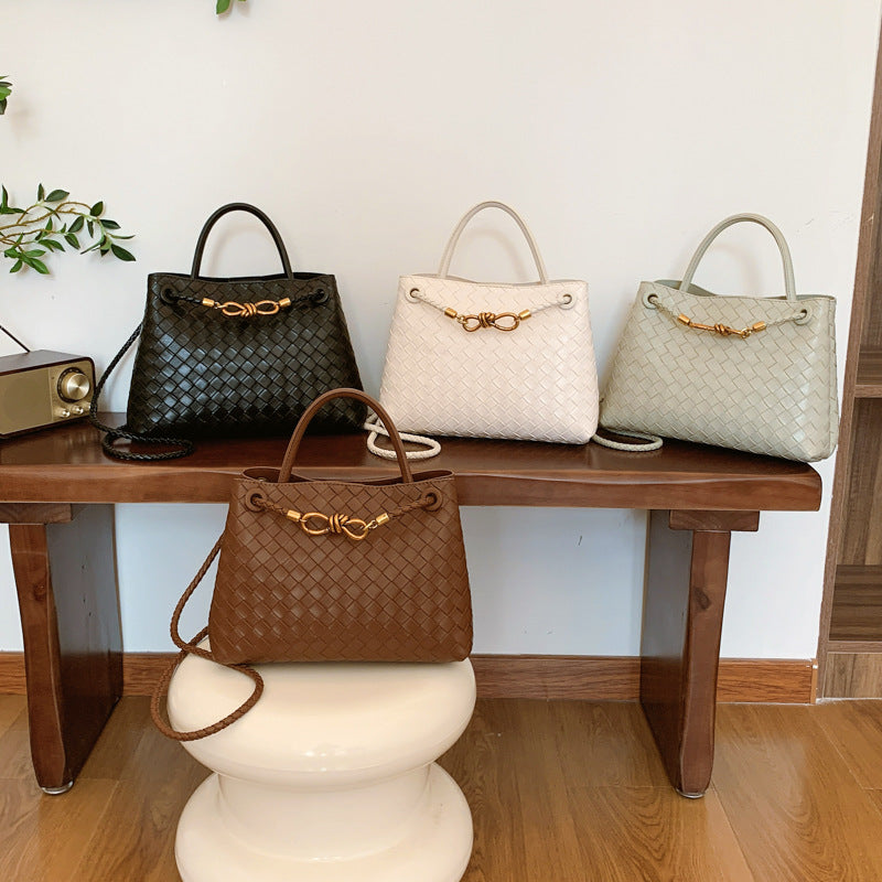 Maison Maryim Woven Knot-Buckle Shoulder Bag