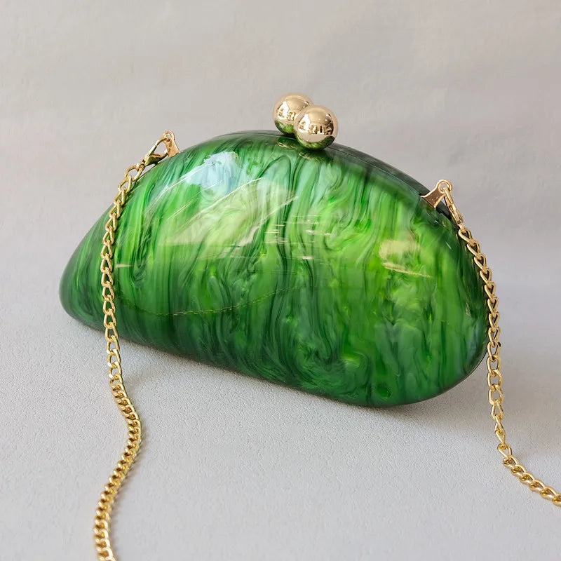 Maison Maryim Green Acrylic Box Clutch — side view — handbag