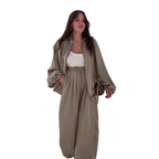 Maison Maryim Flip Collar Two-Piece Set — front view — two-piece set