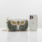 Maison Maryim Designer Owl Tassel Handbag for Women — front view — handbag
