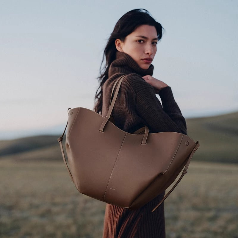 Maison Maryim Lychee-Grain Leather Tote — detail view — tote