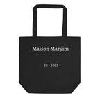 Maison Maryim Spectre Embroidered Tote in Noir — back view with Maison Maryim signature detail