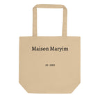 Maison Maryim Spectre Embroidered Tote in Oyster — back view with Maison Maryim signature detail