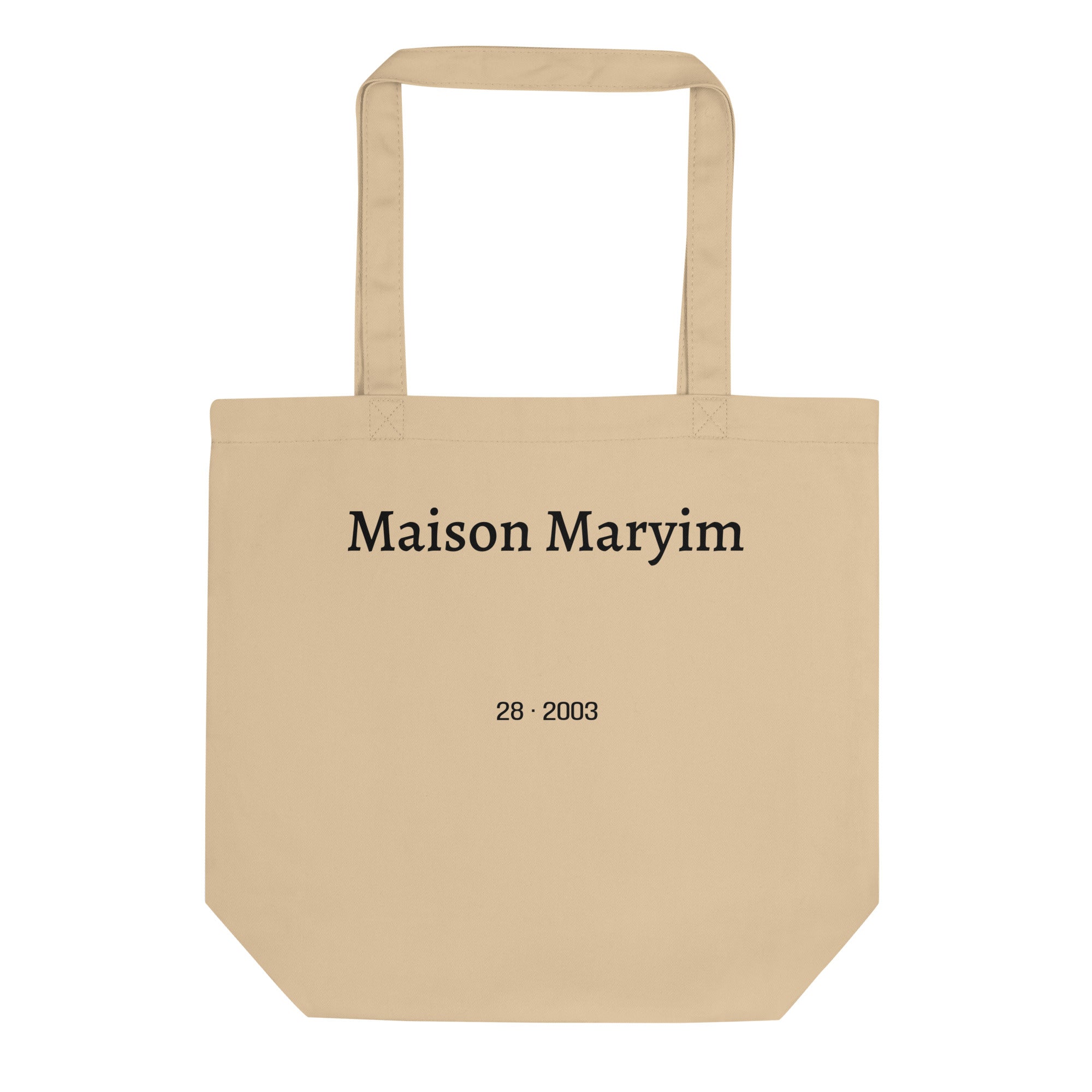 Maison Maryim Spectre Embroidered Tote in Oyster — back view with Maison Maryim signature detail