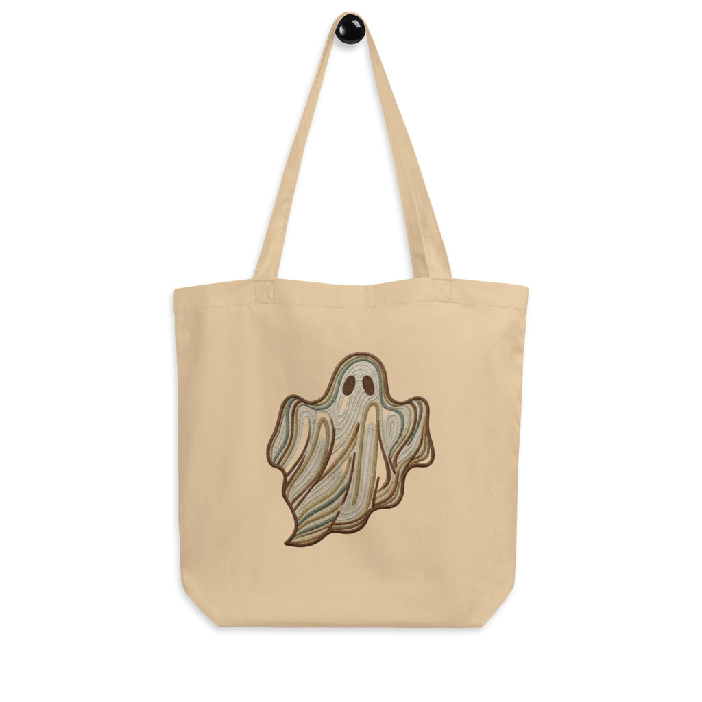Maison Maryim Spectre Embroidered Tote in Oyster — natural oyster canvas texture close-up